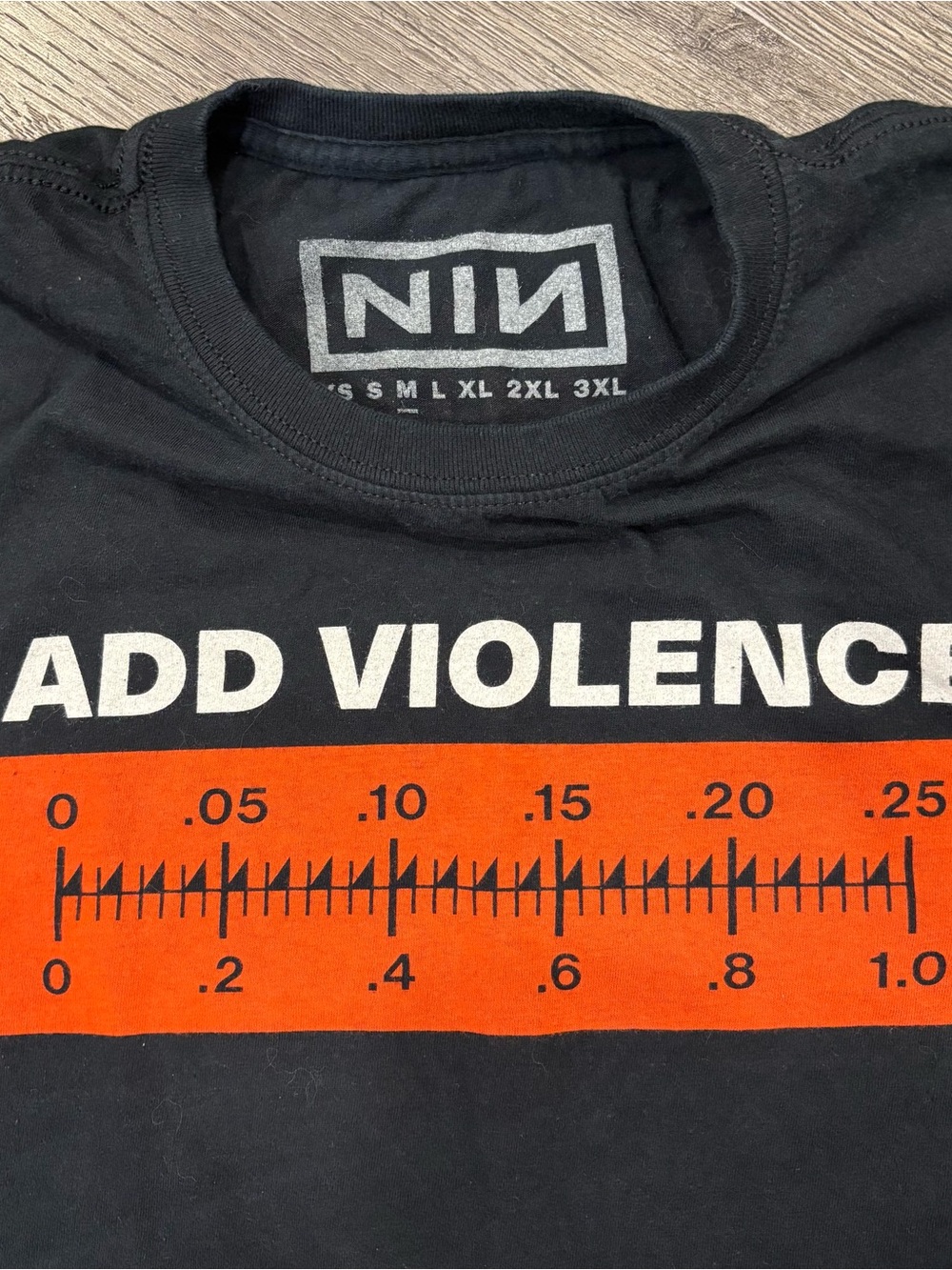 Nine Inch Nails "Add Violence" Graphic Band Tee, Mens Medium, Black and Red
